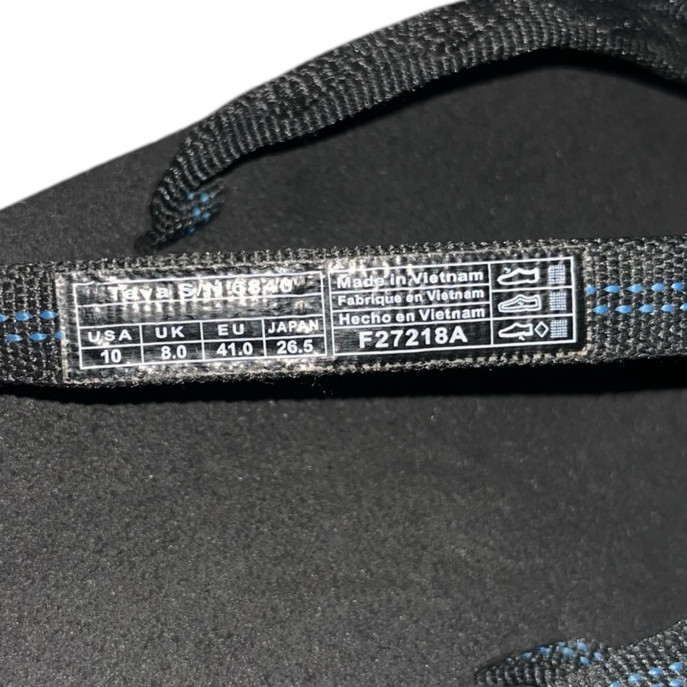 Teva Women's Olowahu Sandal Slide Size 10 Black Flip Flop Thong Foam Sole Comfy - Picture 7 of 7
